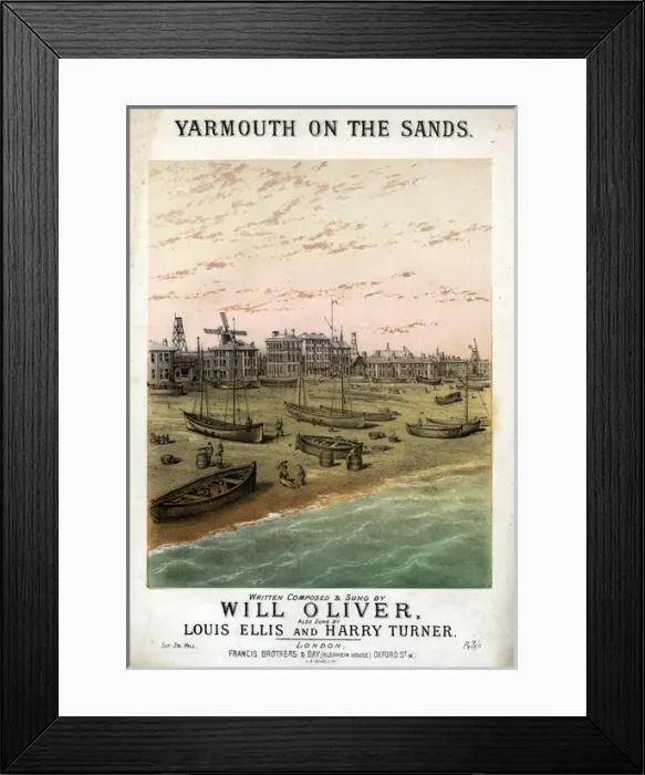 Framed Print : Music cover, Yarmouth on the Sands Framed Print : Music cover, Yarmouth on the Sands