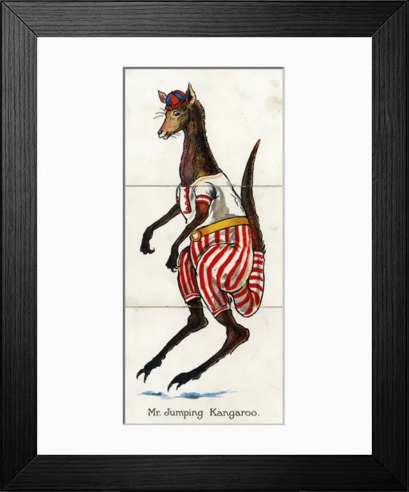 Framed Print : Zoological Misfitz - Mr Jumping Kangaroo Framed Print : Zoological Misfitz - Mr Jumping Kangaroo