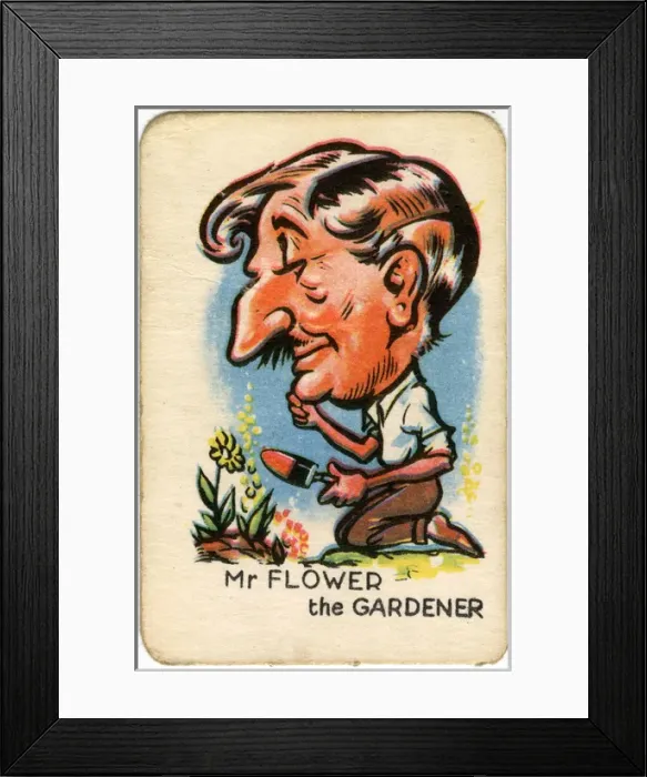 Framed Print : Happy Familes Playing Cards - Mr Flower the Gardener
