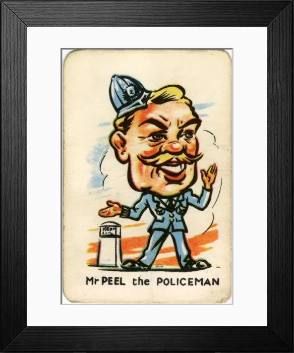 Framed Print : Happy Familes Playing Cards - Mr Peel the Policeman Framed Print : Happy Familes Playing Cards - Mr Peel the Policeman
