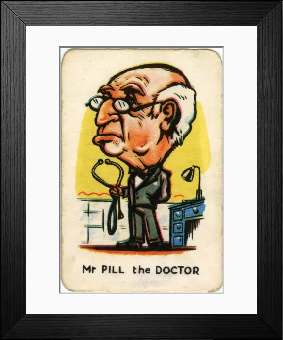 Framed Print : Happy Familes Playing Cards - Mr Pill the Doctor Framed Print : Happy Familes Playing Cards - Mr Pill the Doctor