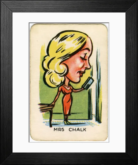 Framed Print : Happy Familes Playing Cards - Mrs Chalk Framed Print : Happy Familes Playing Cards - Mrs Chalk