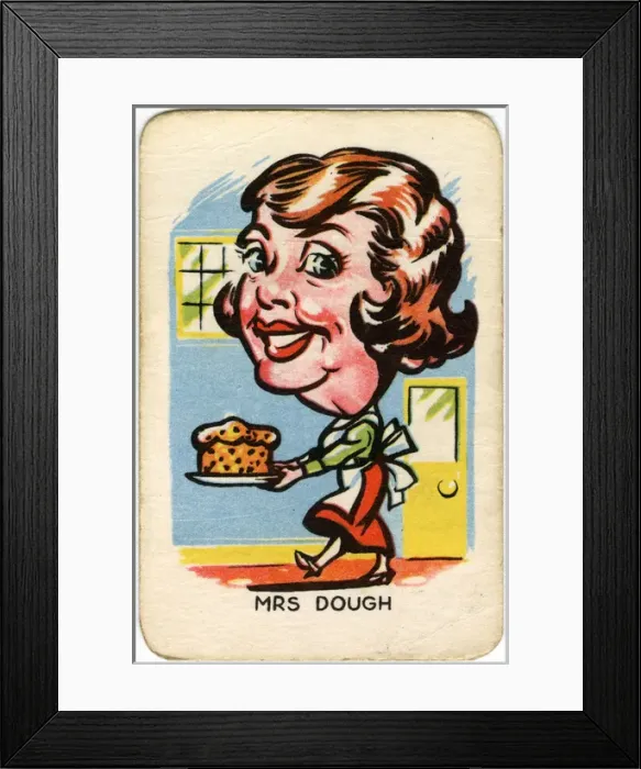 Framed Print : Happy Familes Playing Cards - Mrs Dough Framed Print : Happy Familes Playing Cards - Mrs Dough