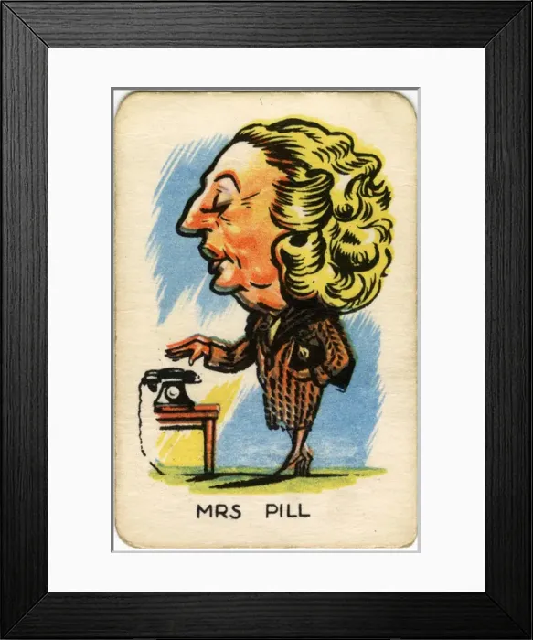 Framed Print : Happy Familes Playing Cards - Mrs Pill Framed Print : Happy Familes Playing Cards - Mrs Pill