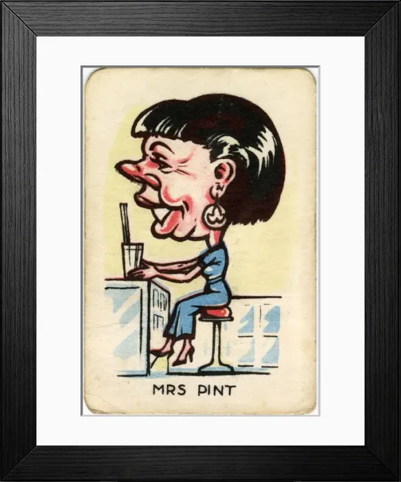 Framed Print : Happy Familes Playing Cards - Mrs Pint Framed Print : Happy Familes Playing Cards - Mrs Pint