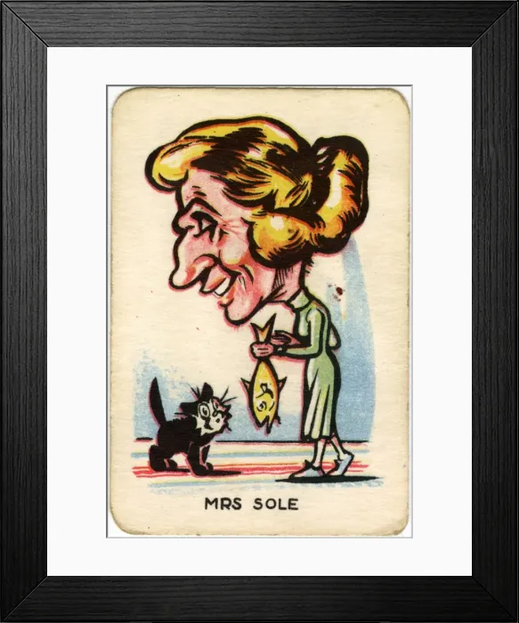 Framed Print : Happy Familes Playing Cards - Mrs Sole Framed Print : Happy Familes Playing Cards - Mrs Sole