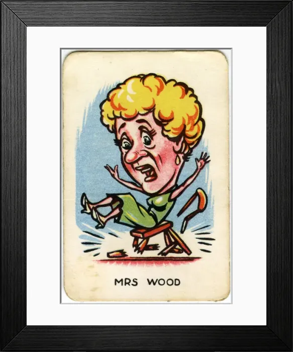 Framed Print : Happy Familes Playing Cards - Mrs Wood Framed Print : Happy Familes Playing Cards - Mrs Wood