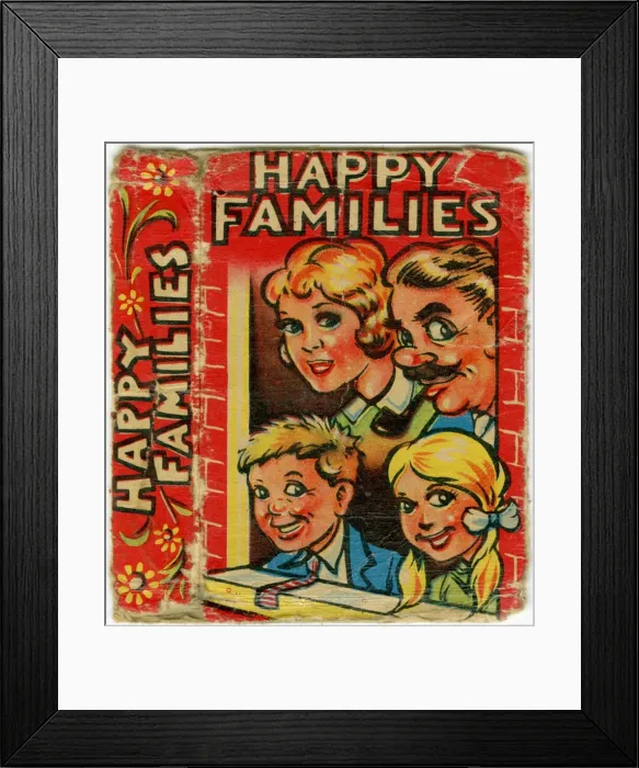 Framed Print : Happy Familes Playing Cards - pack box Framed Print : Happy Familes Playing Cards - pack box