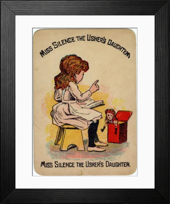 Framed Print : Happy Families Playing Cards - Miss Silence Framed Print : Happy Families Playing Cards - Miss Silence