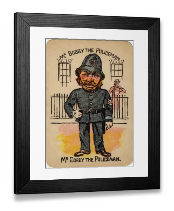 Framed Print : Happy Families Playing Cards - Mr Bobby the Policeman Framed Print : Happy Families Playing Cards - Mr Bobby the Policeman