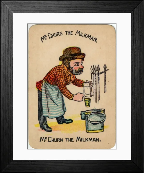 Framed Print : Happy Families Playing Cards - Mr Churn the Milkman Framed Print : Happy Families Playing Cards - Mr Churn the Milkman