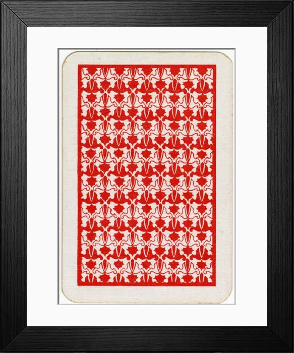 Framed Print : Happy Families Playing Cards - design on back