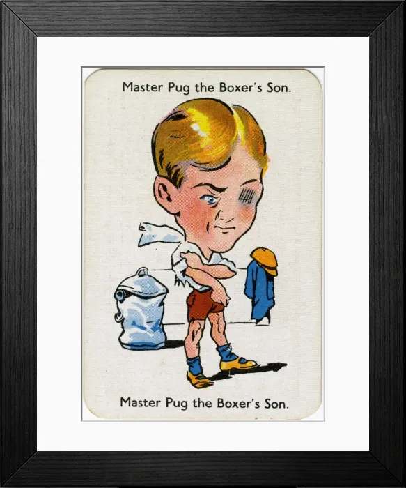 Framed Print : Happy Families Playing Cards - Master Pug Framed Print : Happy Families Playing Cards - Master Pug