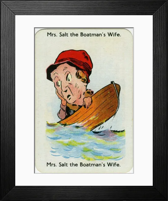 Framed Print : Happy Families Playing Cards - Mrs Salt Framed Print : Happy Families Playing Cards - Mrs Salt