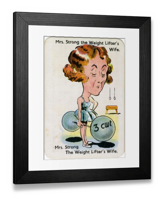 Framed Print : Happy Families Playing Cards - Mrs Strong Framed Print : Happy Families Playing Cards - Mrs Strong