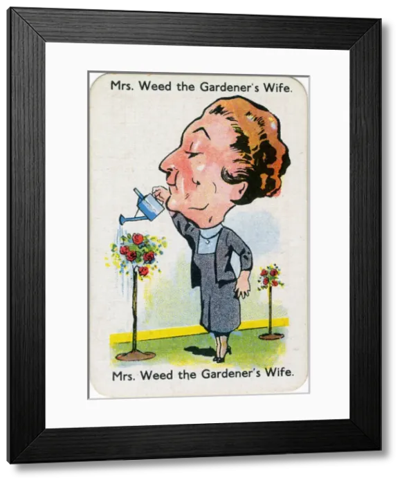 Framed Print : Happy Families Playing Cards - Mrs Weed Framed Print : Happy Families Playing Cards - Mrs Weed