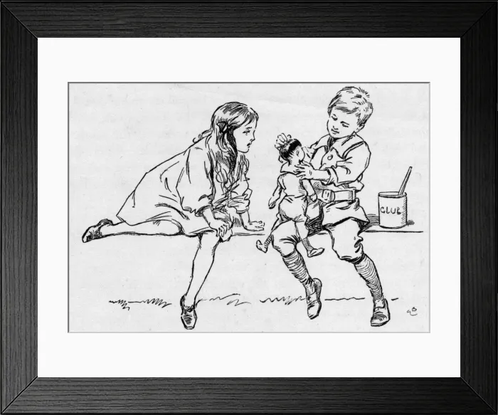 Framed Print : Illustration, Mending the Dolls Head Framed Print : Illustration, Mending the Dolls Head