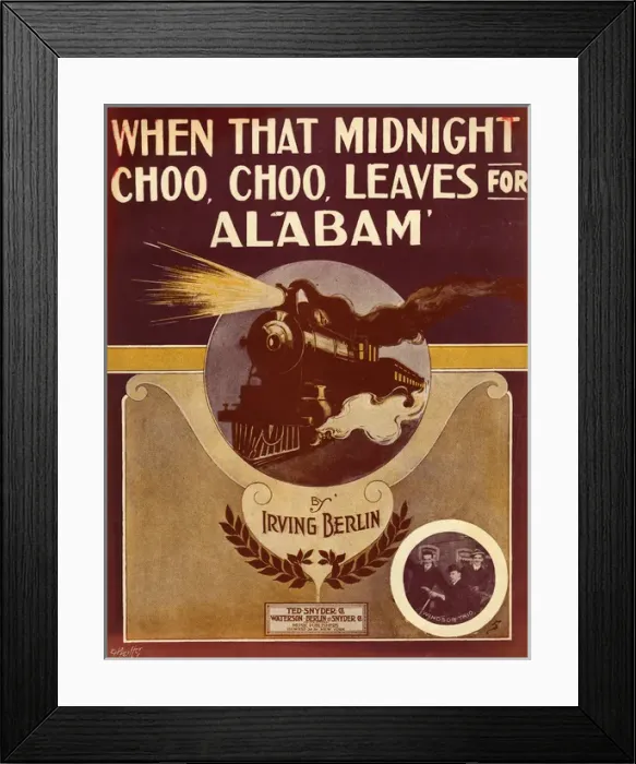 Framed Print : Music cover, Midnight Choo Choo Framed Print : Music cover, Midnight Choo Choo
