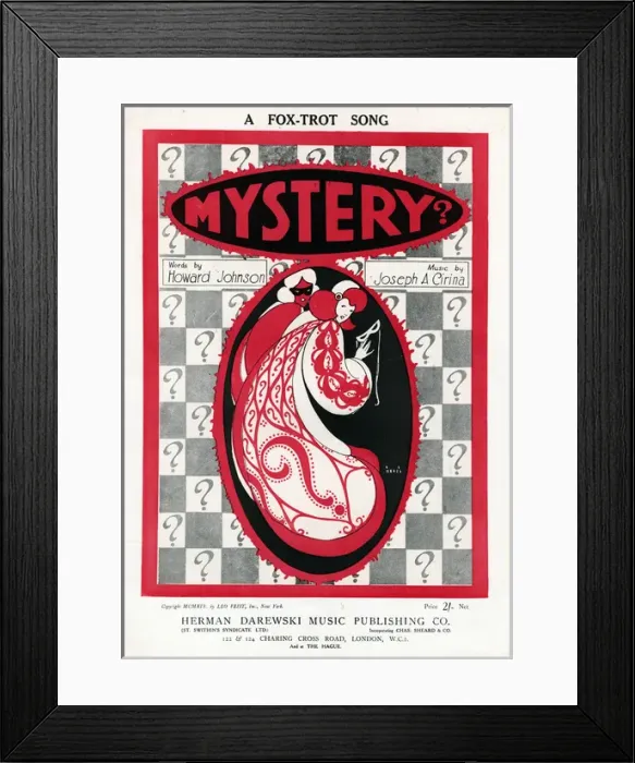 Framed Print : Music cover, Mystery, Fox-Trot Song Framed Print : Music cover, Mystery, Fox-Trot Song