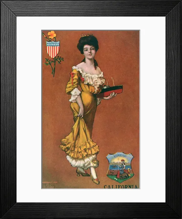Framed Print : Female figure representing California, USA Framed Print : Female figure representing California, USA