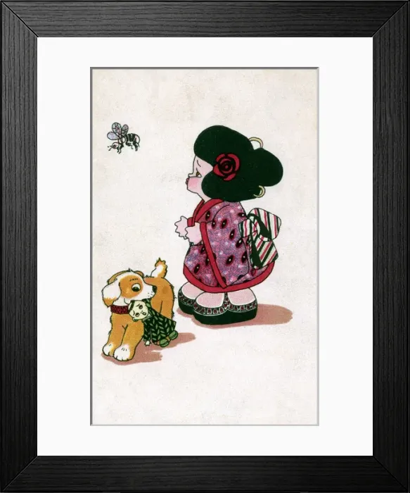 Framed Print : Dollie Goo Goo watched a bumble bee Framed Print : Dollie Goo Goo watched a bumble bee