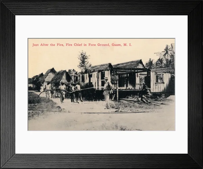 Framed Print : Buildings after a fire on Guam, Western Pacific Framed Print : Buildings after a fire on Guam, Western Pacific