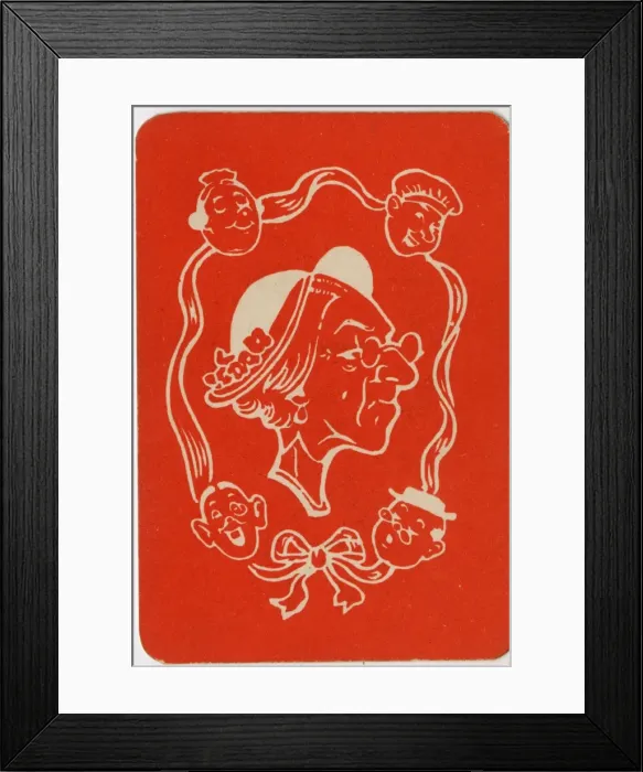 Framed Print : Old Maid card game - design on back Framed Print : Old Maid card game - design on back