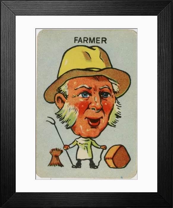 Framed Print : Old Maid card - Farmer Framed Print : Old Maid card - Farmer