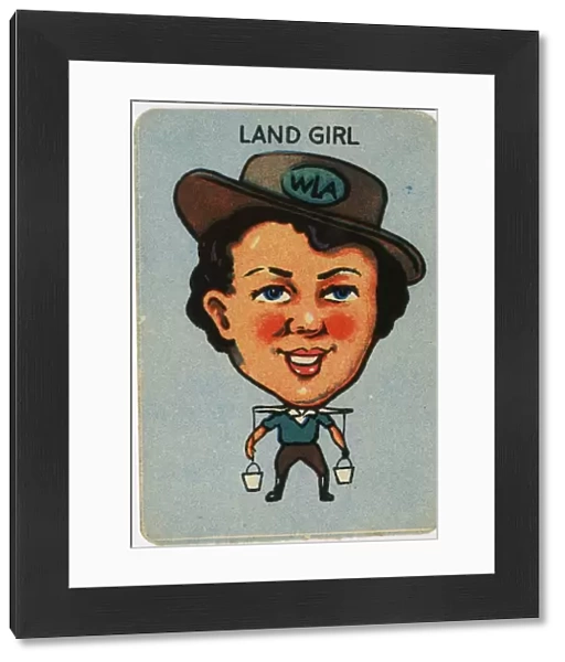 Old Maid card - Land Girl