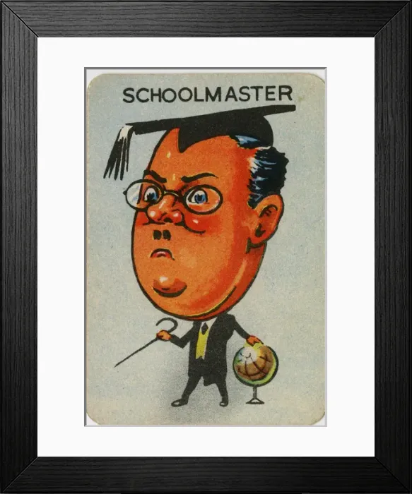 Framed Print : Old Maid card - Schoolmaster Framed Print : Old Maid card - Schoolmaster
