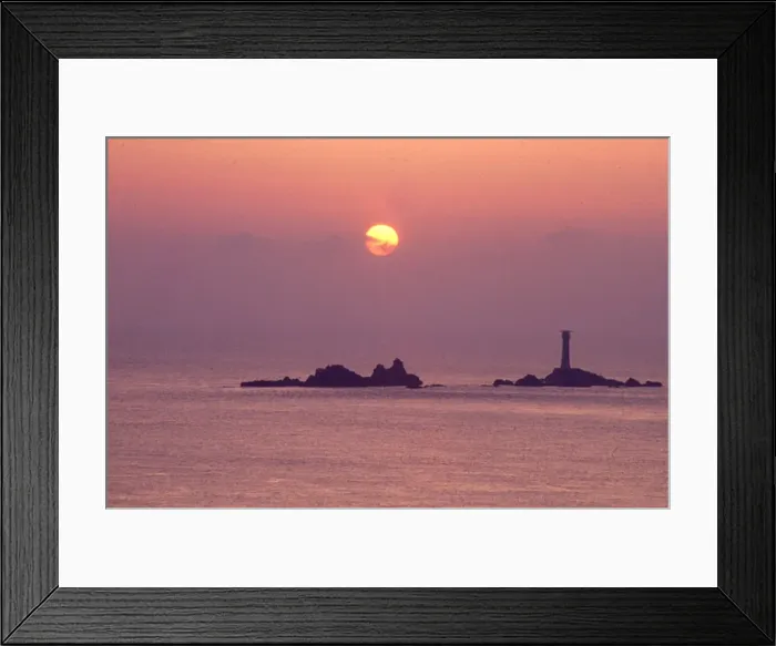Framed Print : Sunset over Longships Lighthouse Framed Print : Sunset over Longships Lighthouse