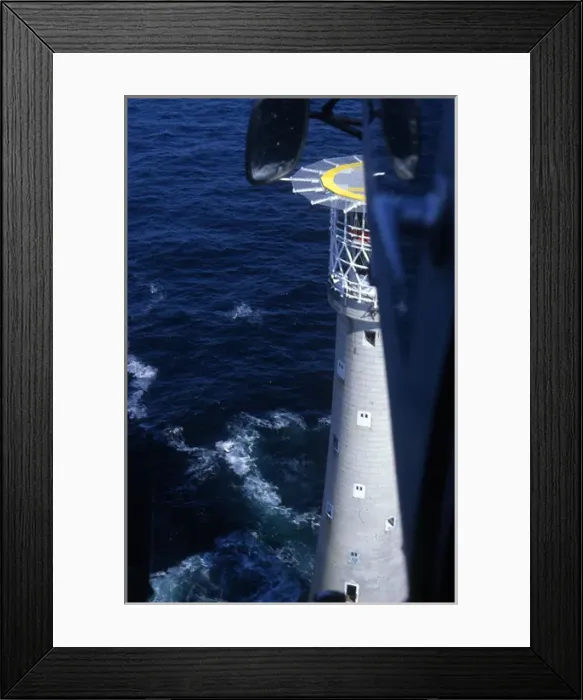 Framed Print : Longships Lighthouse from Trinity House Service Helicopter Framed Print : Longships Lighthouse from Trinity House Service Helicopter