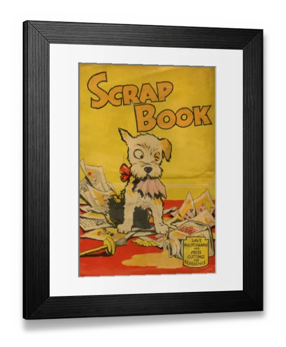 Framed Print : Scrap Book cover - Dog Framed Print : Scrap Book cover - Dog