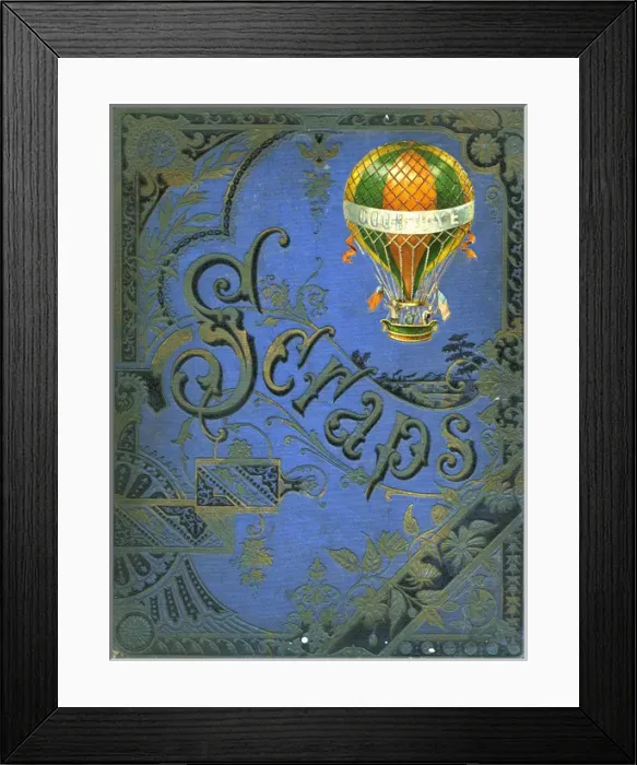 Framed Print : Victorian Scrapbook Cover - Ballooning Framed Print : Victorian Scrapbook Cover - Ballooning