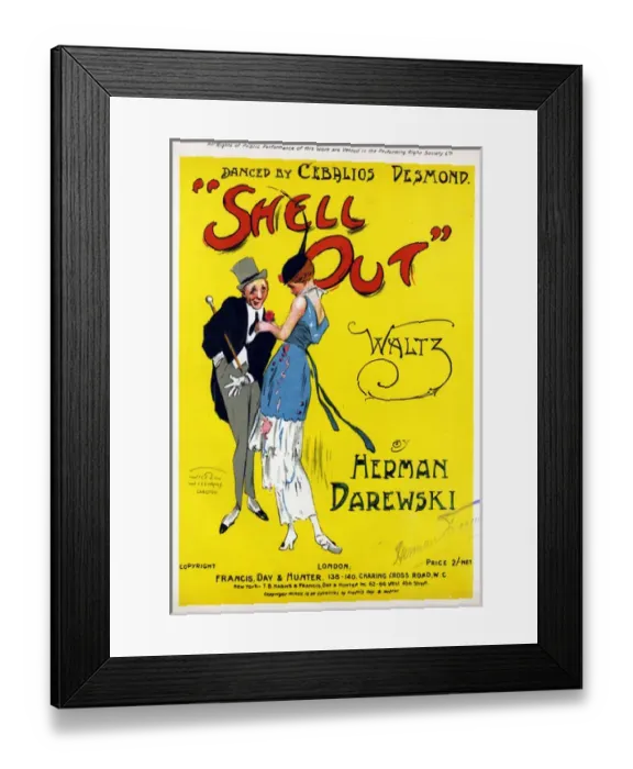Framed Print : Music cover, Shell Out Waltz Framed Print : Music cover, Shell Out Waltz