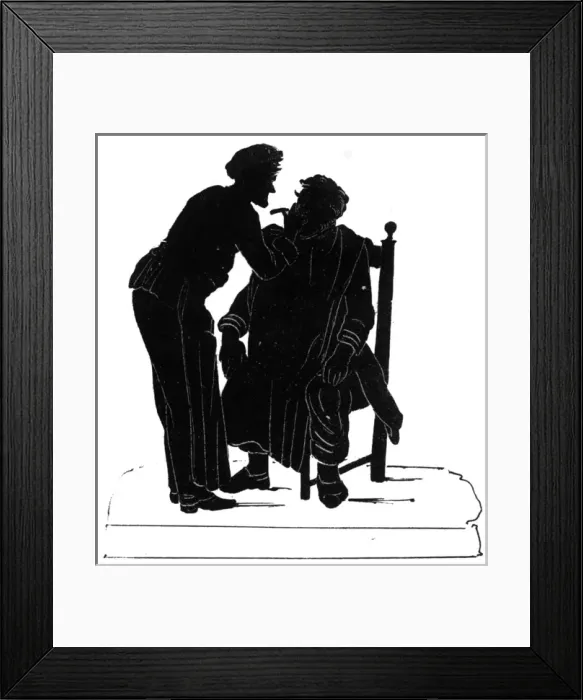 Framed Print : Silhouette - Shaving at the Barbers Framed Print : Silhouette - Shaving at the Barbers