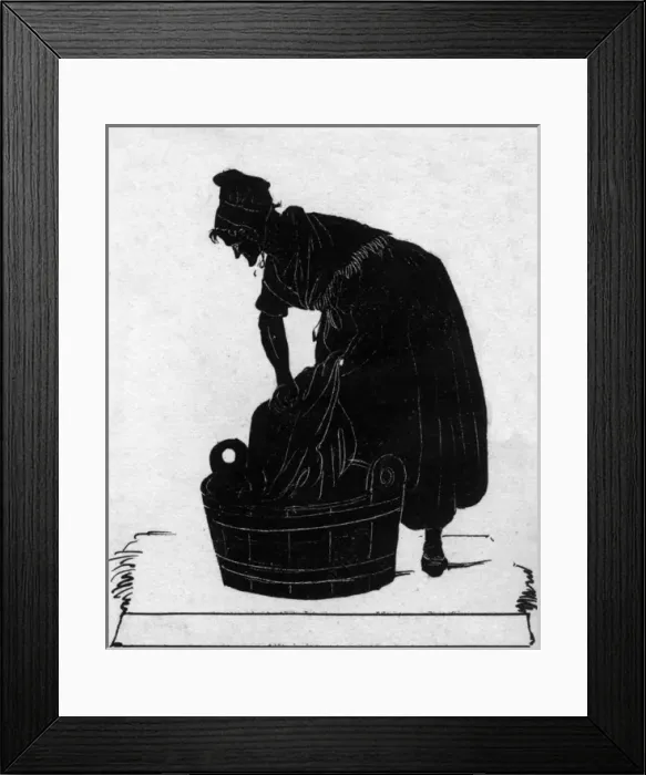 Framed Print : Silhouette - Wash Day Tub Framed Print : Silhouette - Wash Day Tub