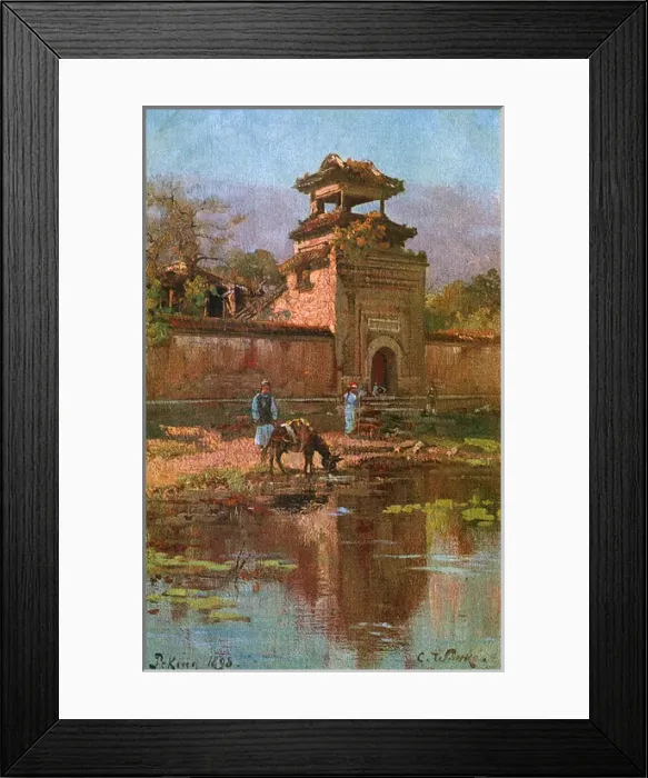 Framed Print : Scene outside a city gate, Beijing (Peking), China Framed Print : Scene outside a city gate, Beijing (Peking), China