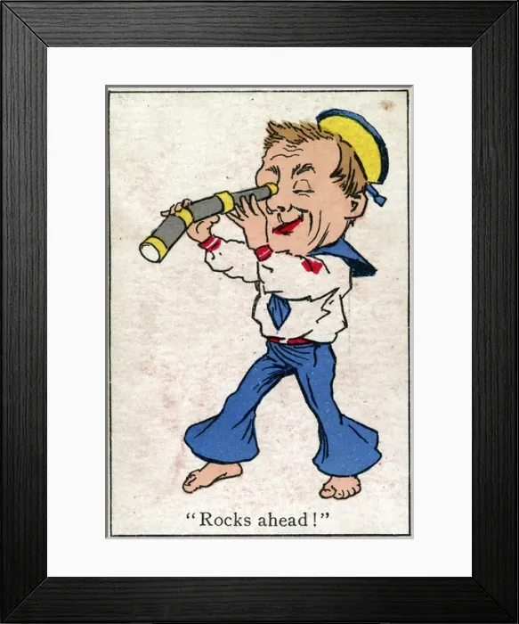 Framed Print : Snap Playing Card - Sailor with telescope Framed Print : Snap Playing Card - Sailor with telescope