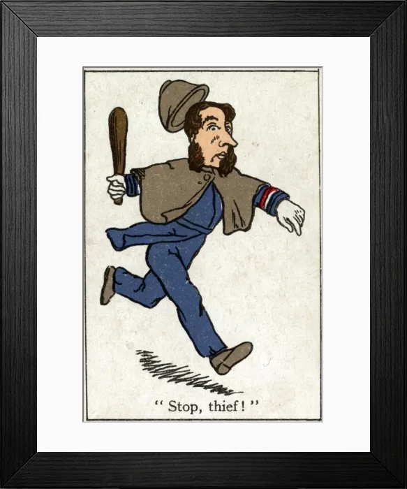 Framed Print : Snap Playing Card - Policeman running Framed Print : Snap Playing Card - Policeman running