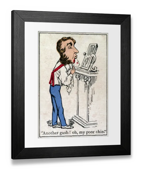 Framed Print : Snap Playing Card - Man shaving Framed Print : Snap Playing Card - Man shaving