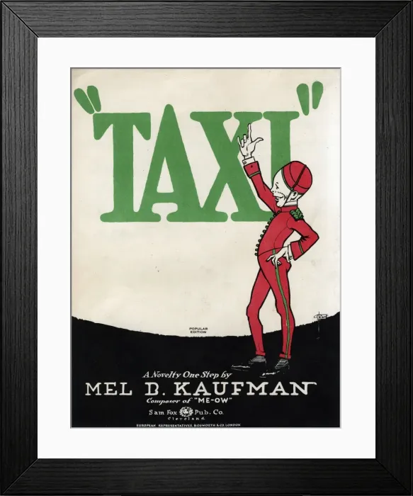 Framed Print : Music cover, Taxi, a novelty one-step Framed Print : Music cover, Taxi, a novelty one-step