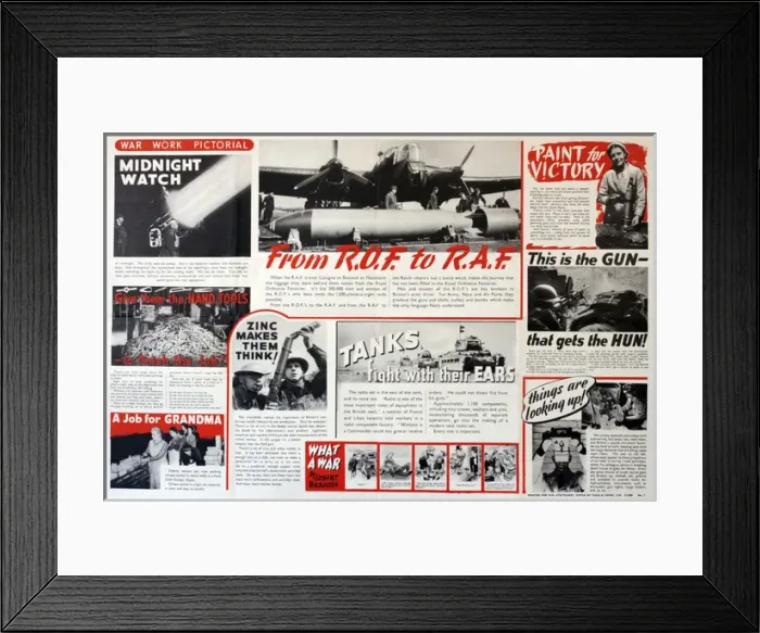 Framed Print : WW2 poster, War Work Pictorial Framed Print : WW2 poster, War Work Pictorial