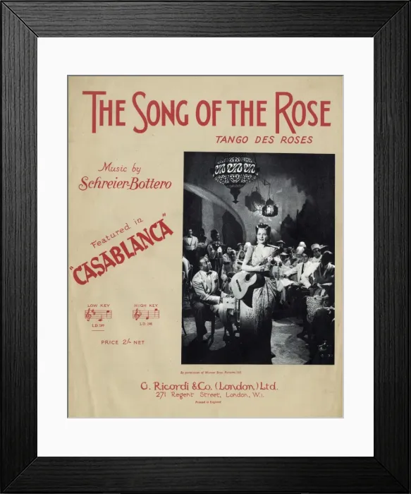 Framed Print : Music cover, The Song of the Rose Framed Print : Music cover, The Song of the Rose