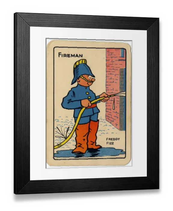 Framed Print : Tinker, Tailor playing card - Fireman Framed Print : Tinker, Tailor playing card - Fireman