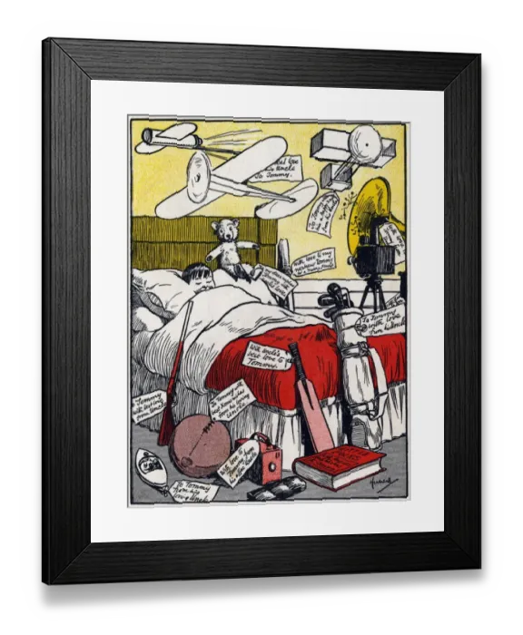Framed Print : Illustration, Tommys Christmas Dream Framed Print : Illustration, Tommys Christmas Dream