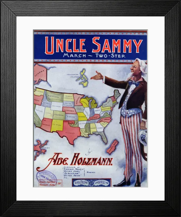 Framed Print : Music cover, Uncle Sammy March Framed Print : Music cover, Uncle Sammy March