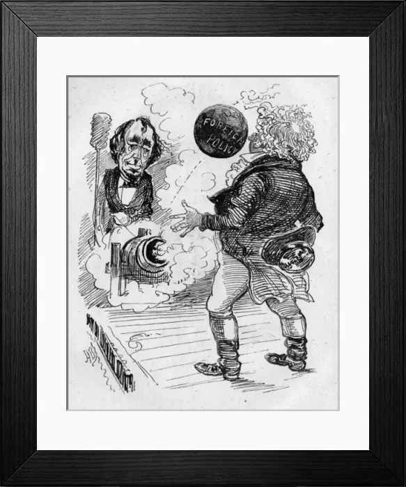 Framed Print : Cartoon, John Bull and Disraeli Framed Print : Cartoon, John Bull and Disraeli