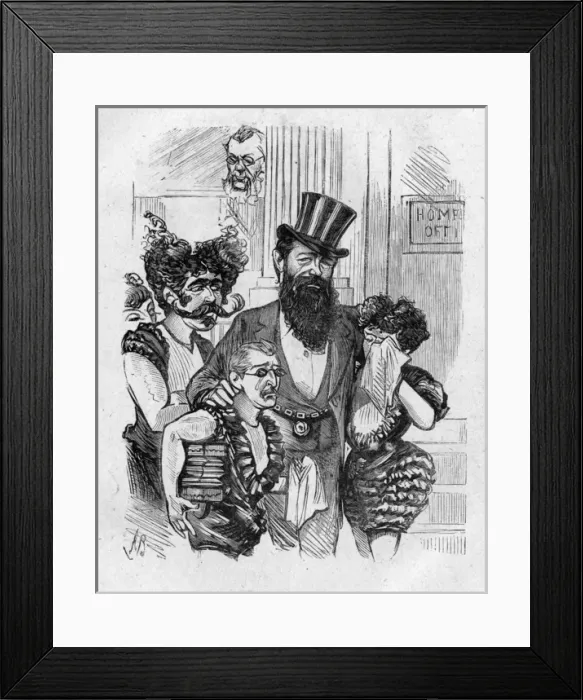 Framed Print : Cartoon, acrobats advised to emigrate Framed Print : Cartoon, acrobats advised to emigrate