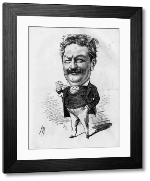 Framed Print : Caricature of Frank Hall Framed Print : Caricature of Frank Hall